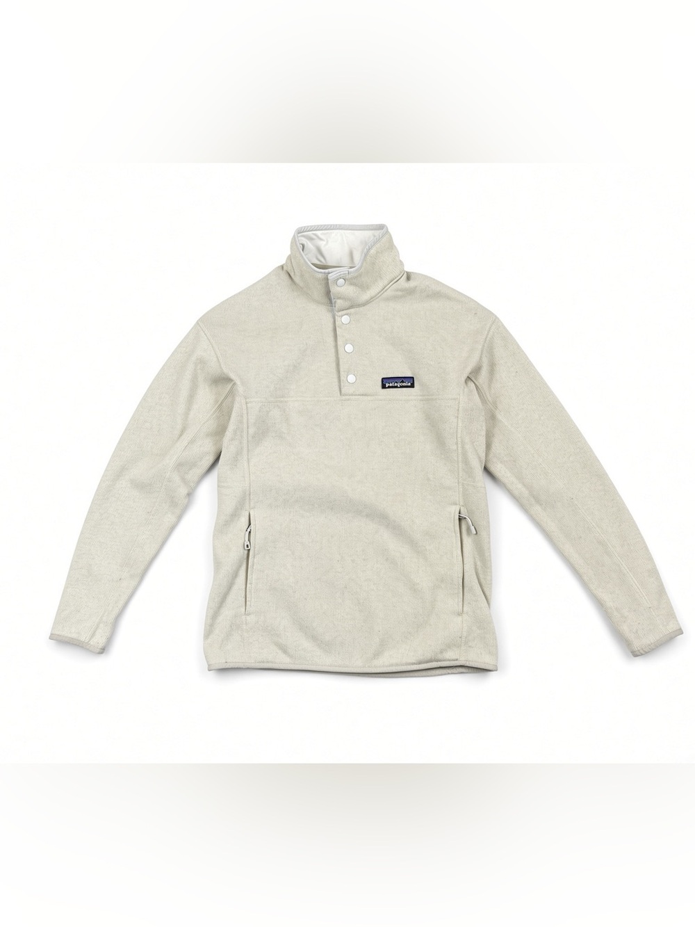 Patagonia Womens XS Cream Snap Fleece Pullover Zip Pockets